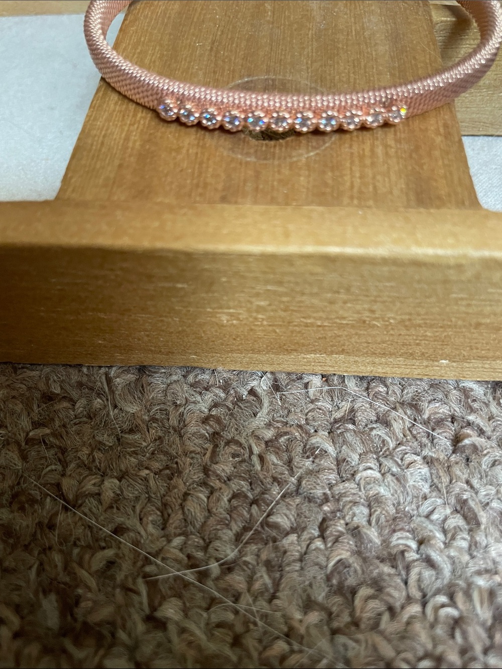 Sterling Silver and Rose Gold Bangle with Diamonds. #6
